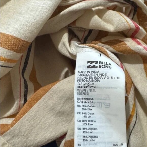 Billabong Babes All Day Wrap Top striped Size. Small - Picture 7 of 7